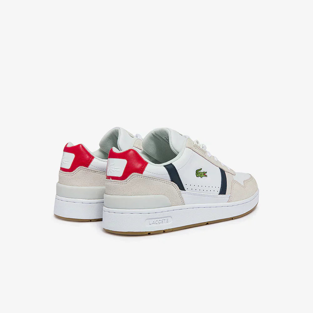 Lacoste T-Clip Tricolour Leather and Suede Trainers