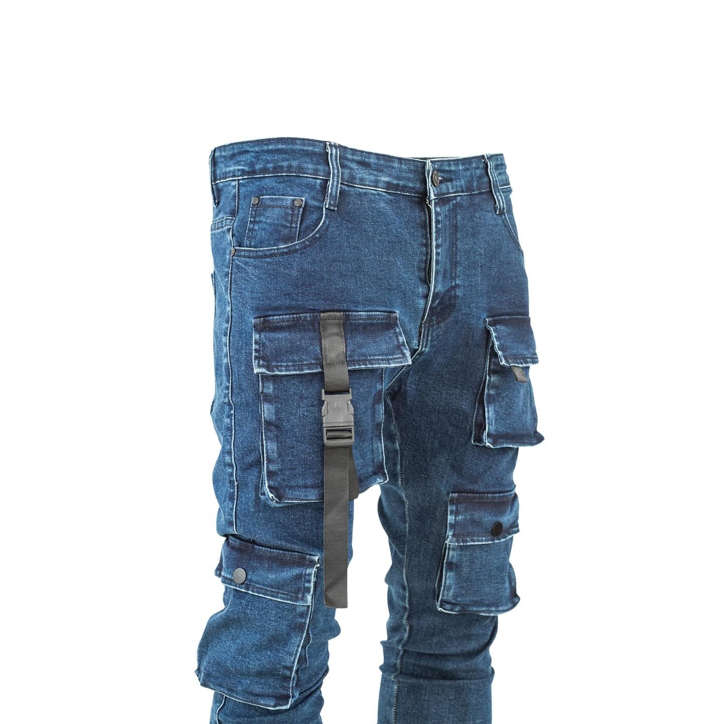 Men's Denim Cargo Pants