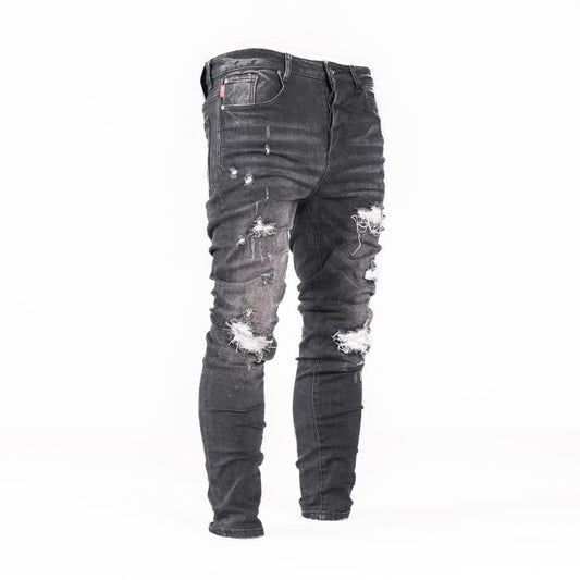 Black Men's Distressed Skinny Jeans