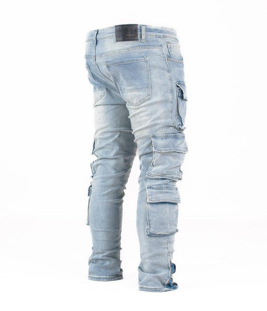 Men's Multi Pocket Cargo Denim Jeans