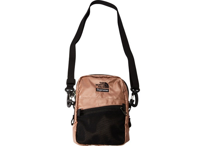 SUPREME THE NORTH FACE METALLIC SHOULDER BAG ROSE GOLD