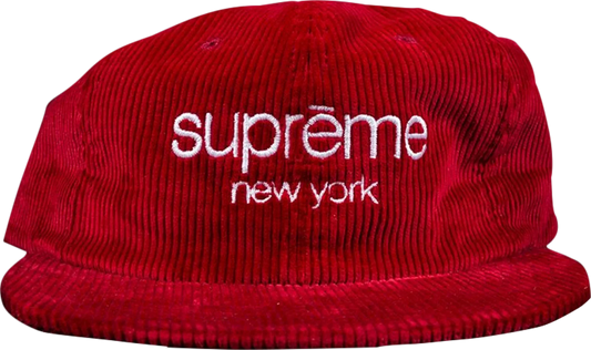 SUPREME CORD CLASSIC LOGO 6-PANEL RED