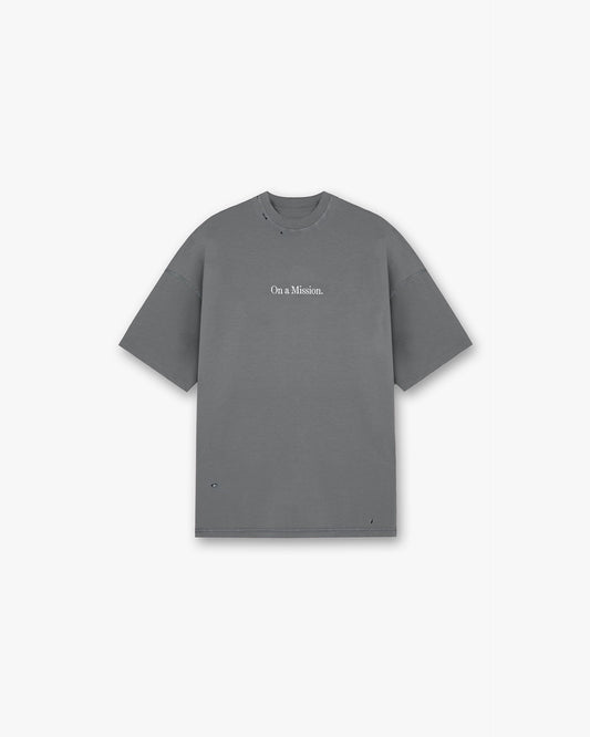 247 On A Mission Oversized T-Shirt - Aged Black