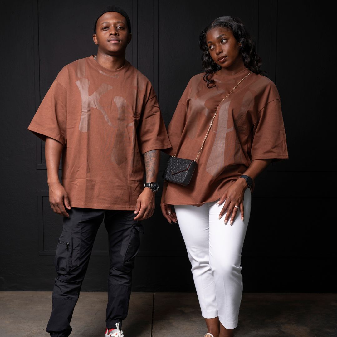Brown on Brown Konkhe 14 Unisex oversized Premium T-shirts