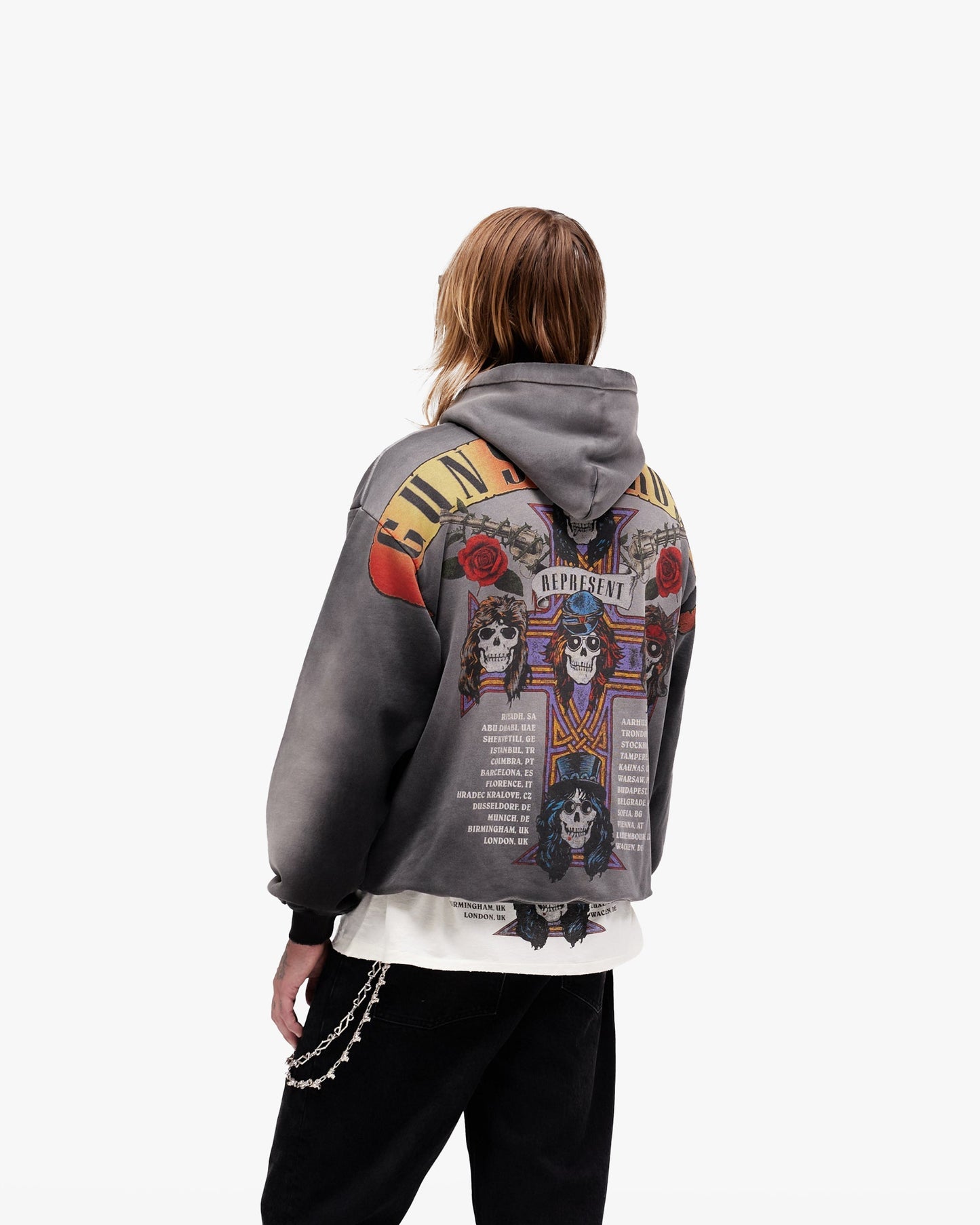 Represent X Guns N' Roses Tour Hoodie - Stained Black