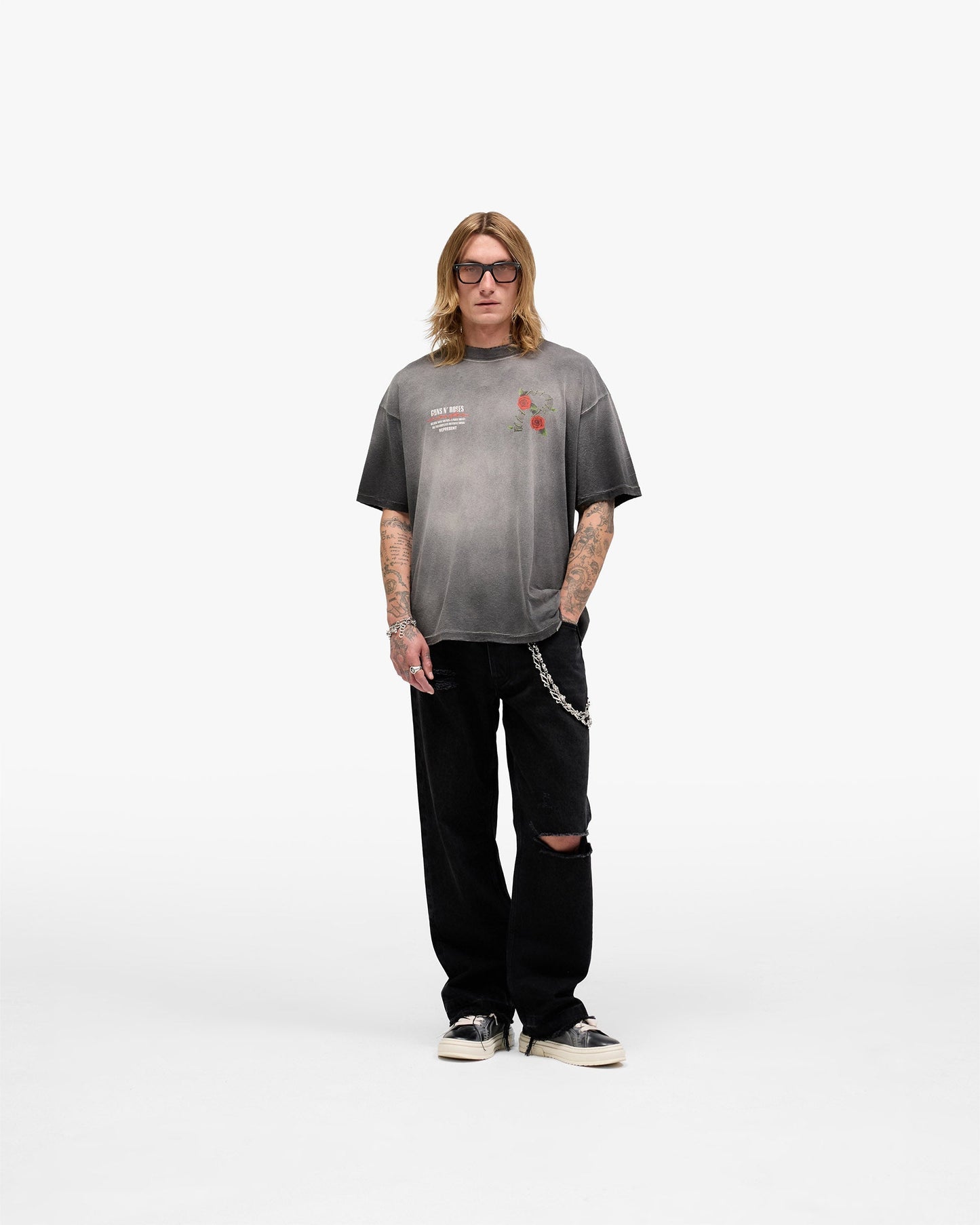 Represent X Guns N' Roses Tour T-Shirt - Stained Black