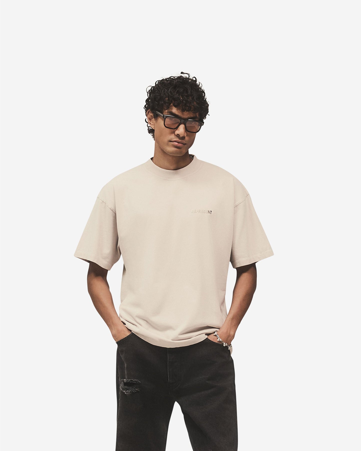 Metal Block Logo T-Shirt - Concrete