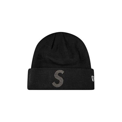 SUPREME NEW ERA SWAROVSKI S LOGO BEANIE BLACK