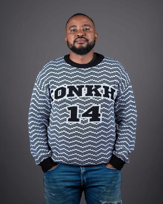 Konkhe 14 Unisex jersey “Umthungo” - Black & white