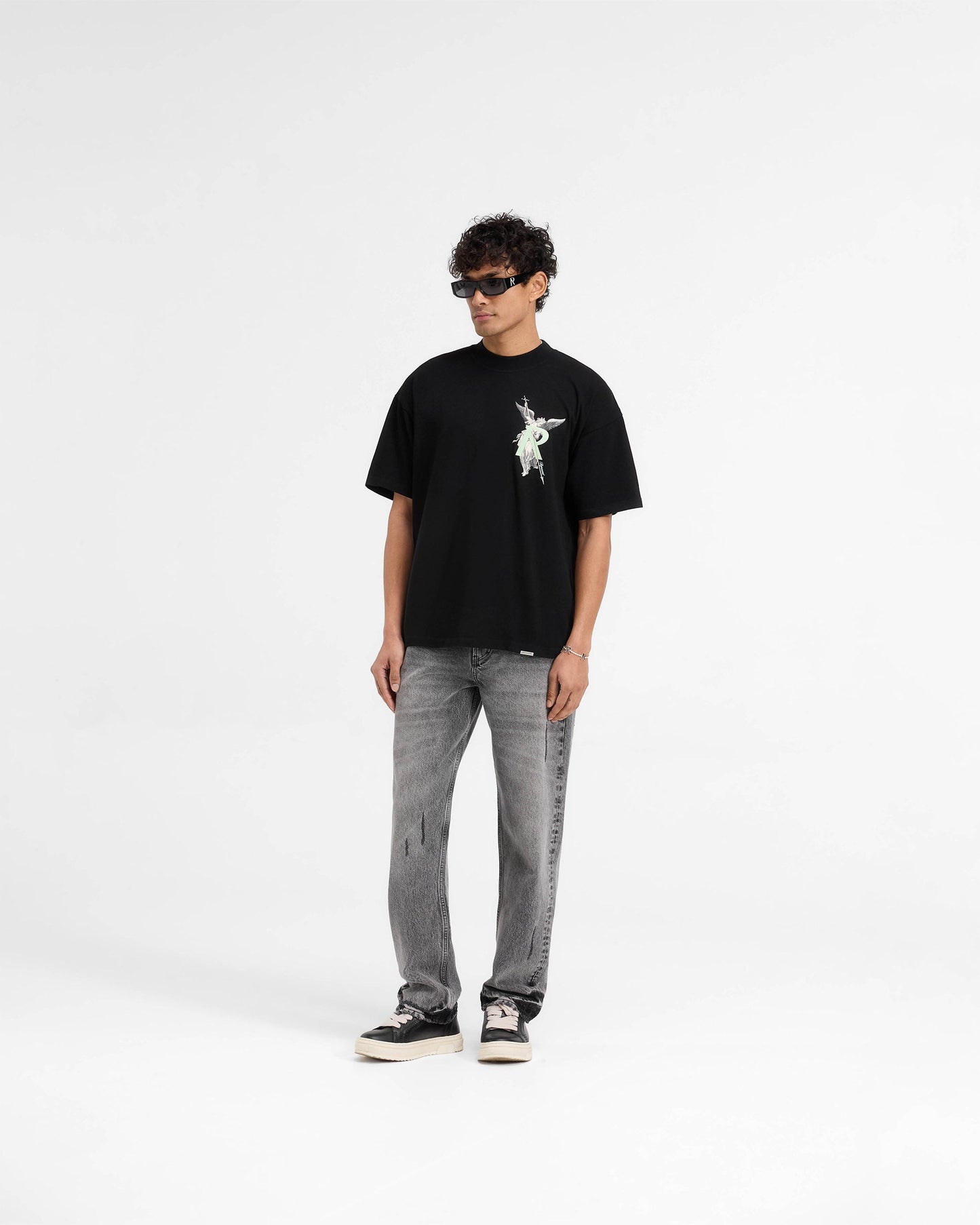 Archangel Initial T-Shirt - Jet Black