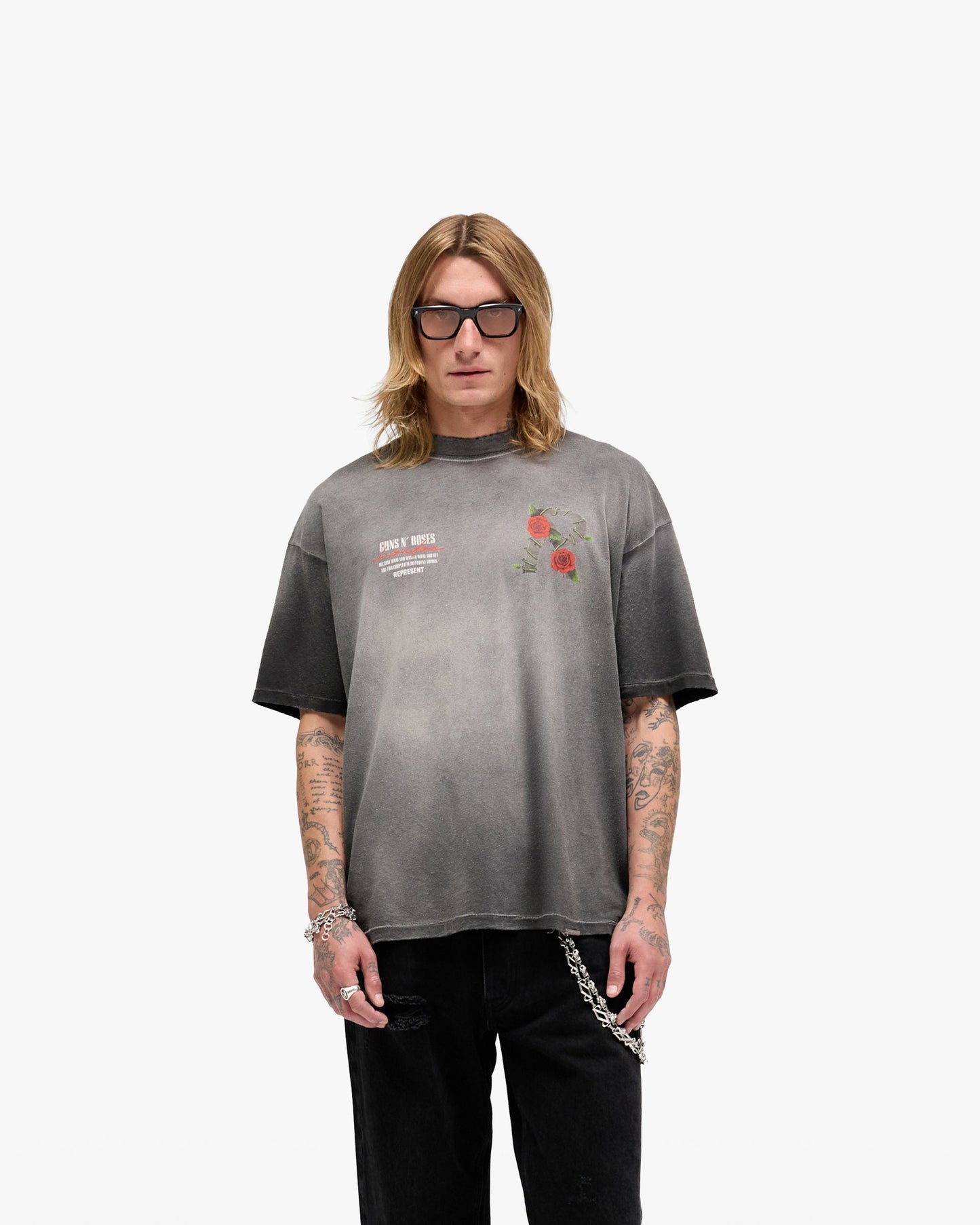 Represent X Guns N' Roses Tour T-Shirt - Stained Black