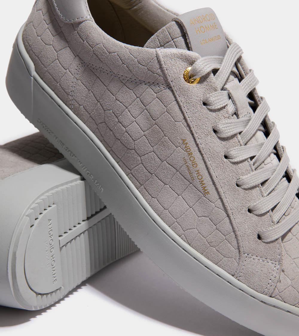 Android Homme Zuma Grey Caiman Croc Emboss Suede AHP241-13