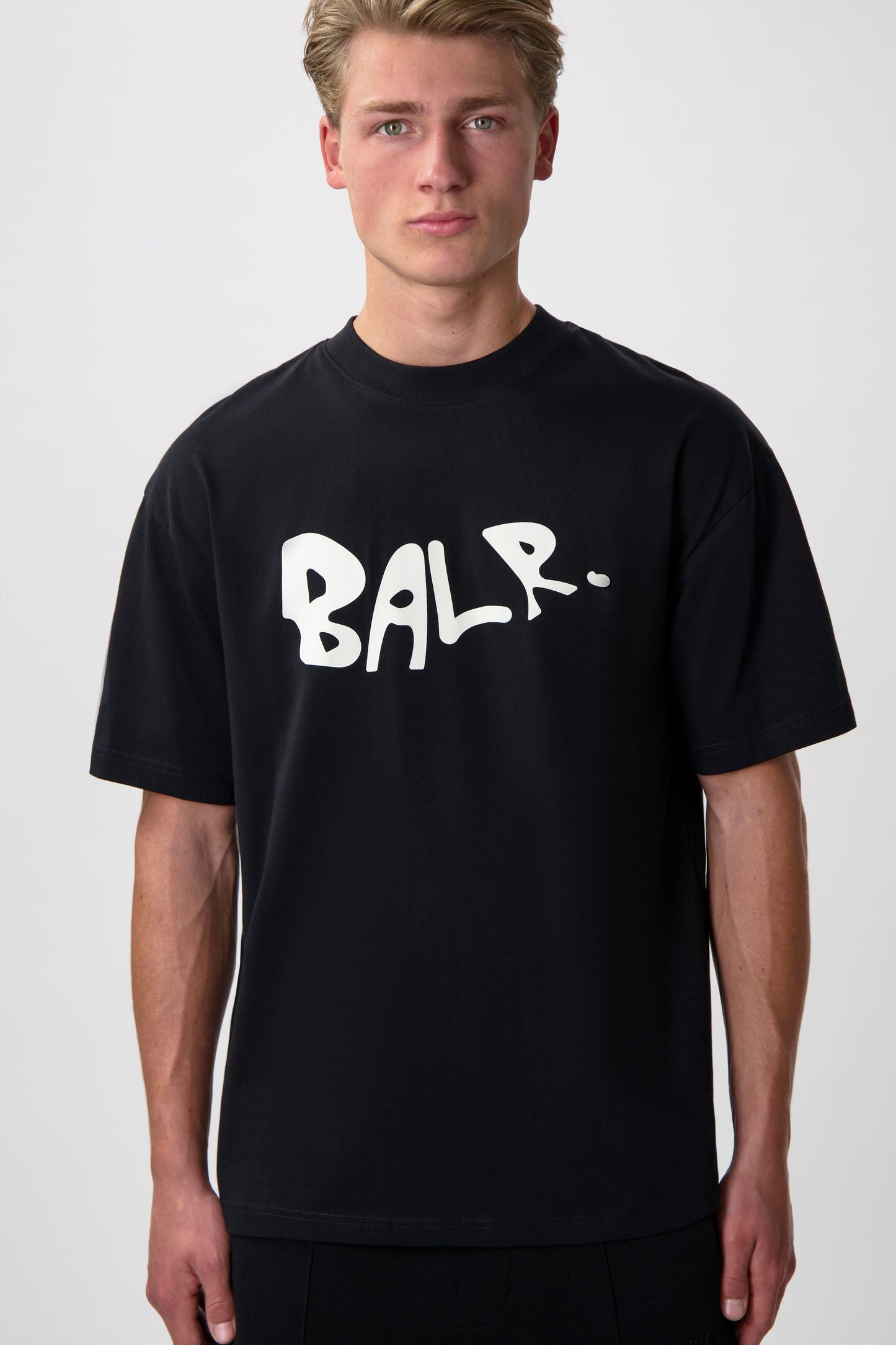 BALR. Logo Graffiti Box Fit T-Shirt Jet Black
