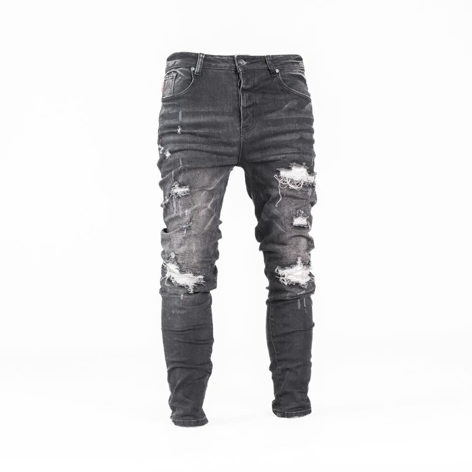 Black Men's Distressed Skinny Jeans