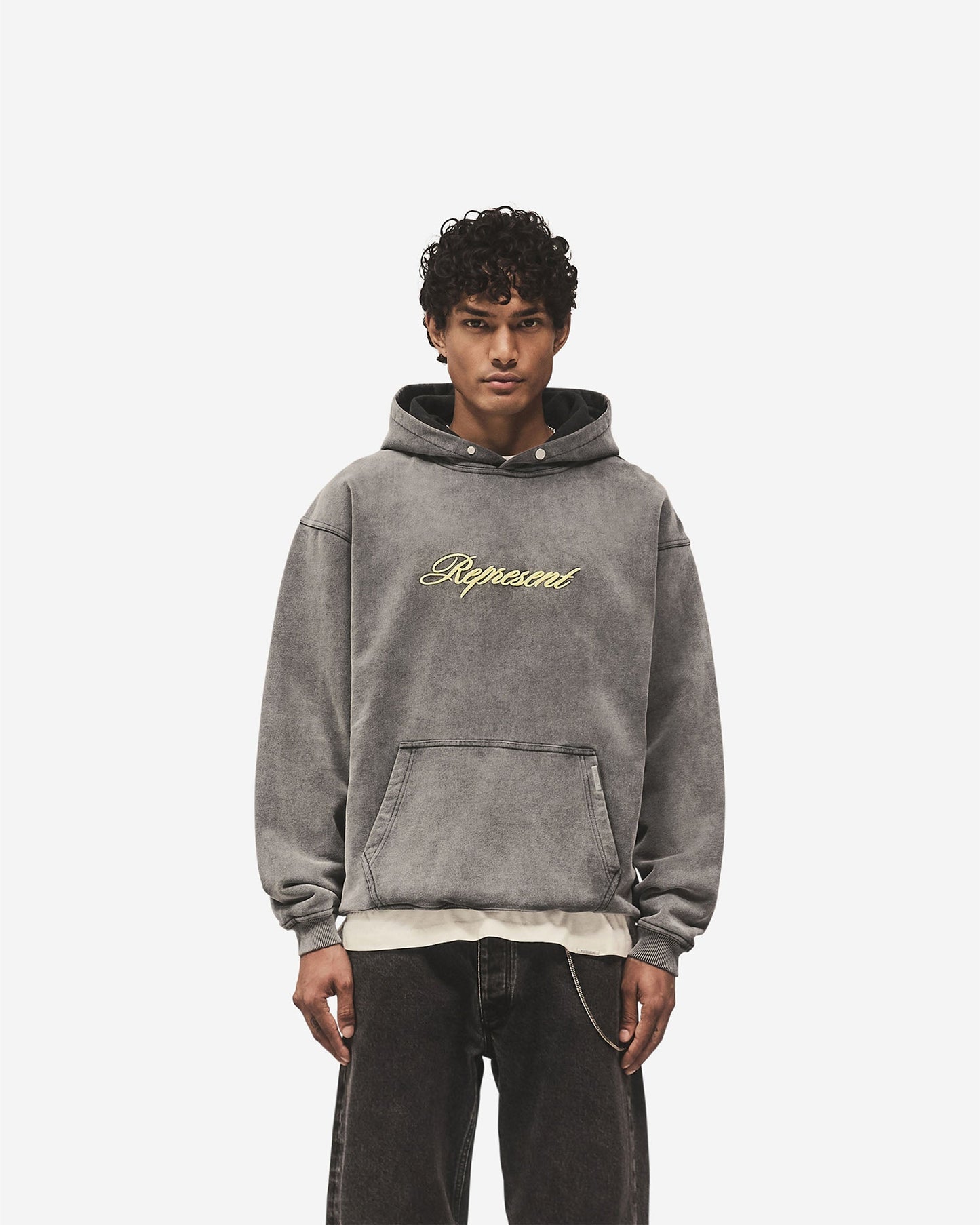 Script Logo Hoodie - Vintage Grey
