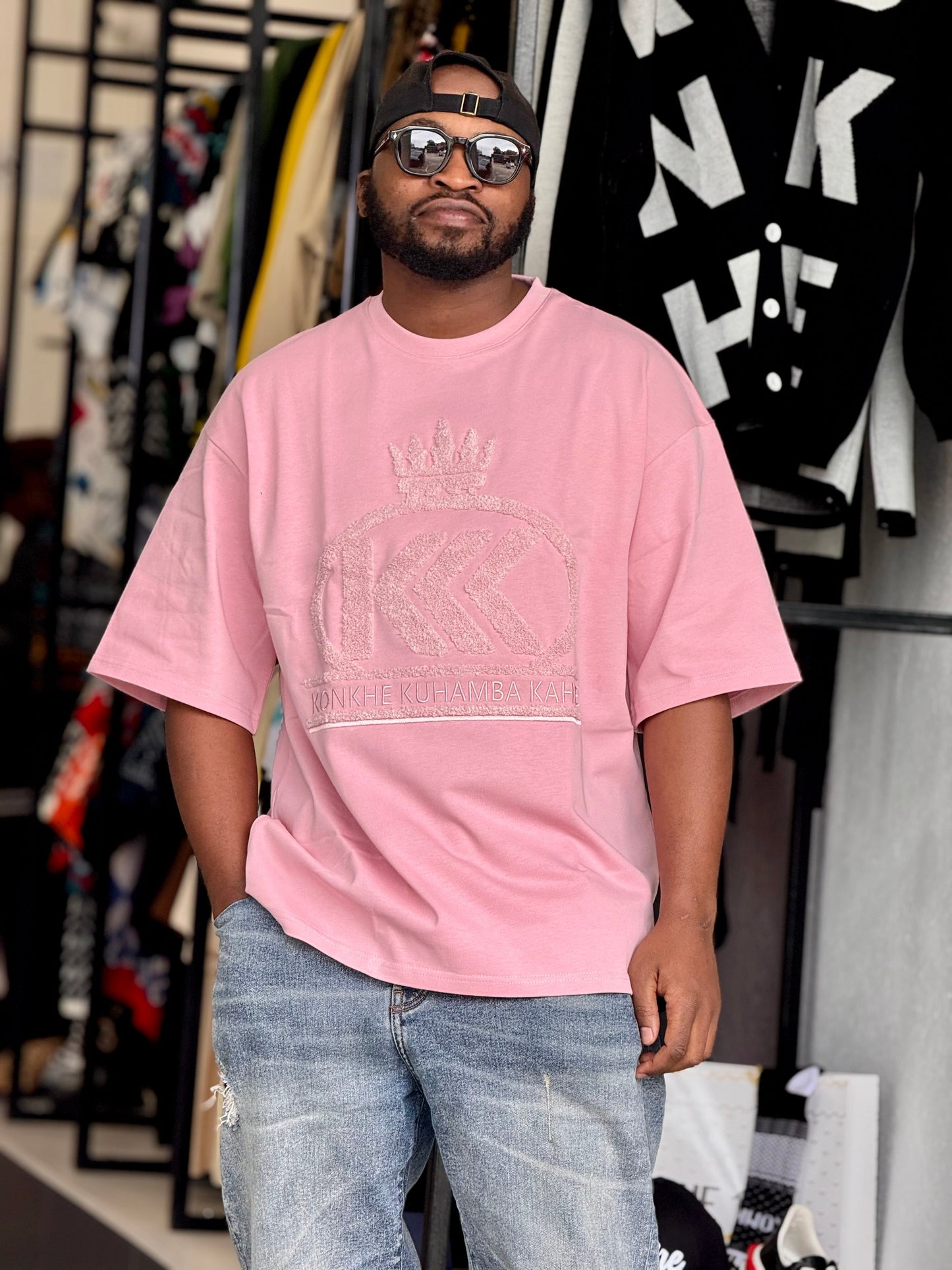Konkhe Heavyweight Classic Unisex Oversized T-Shirts - Royal Pink