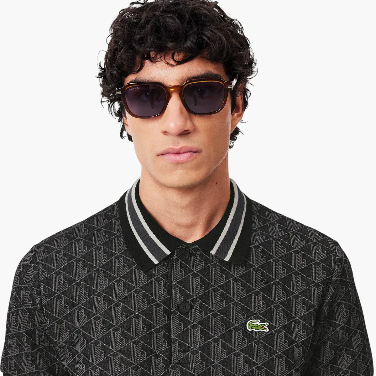 Classic Fit Monogram Jacquard Polo Shirt