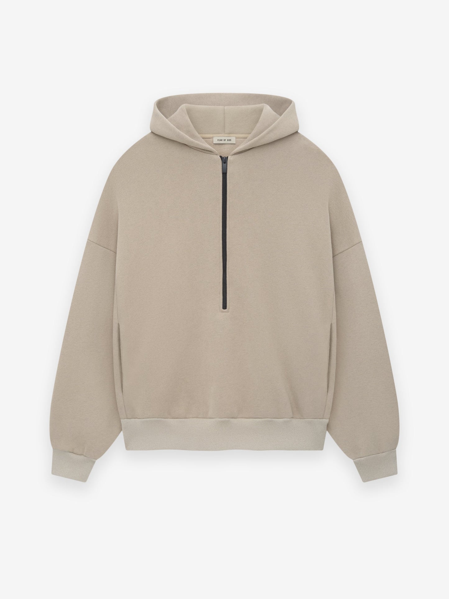 Cotton Cashmere Fleece Half Zip Hoodie