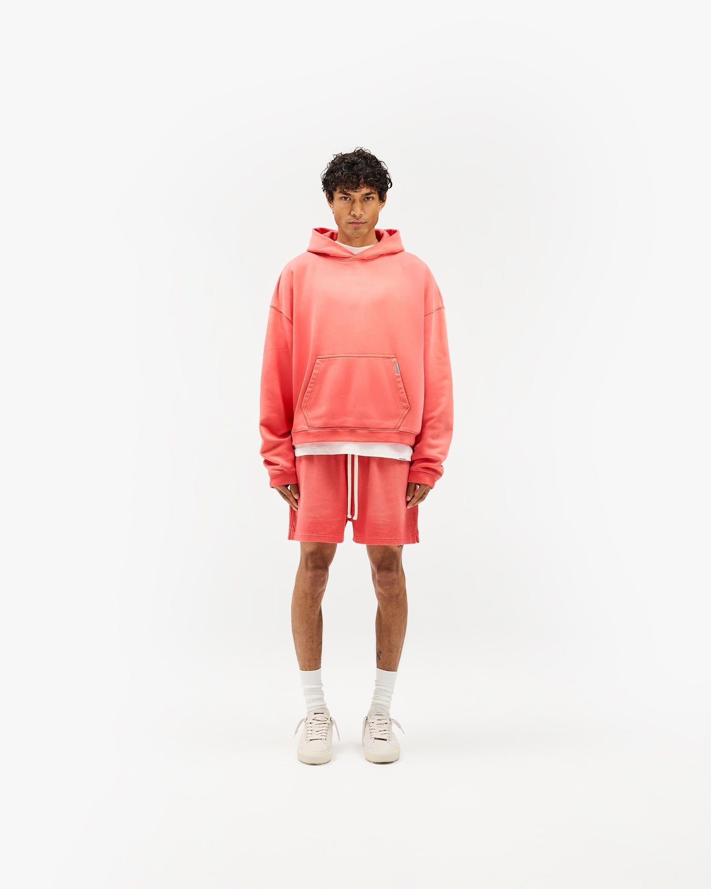 Initial Boxy Hoodie - Vintage Red