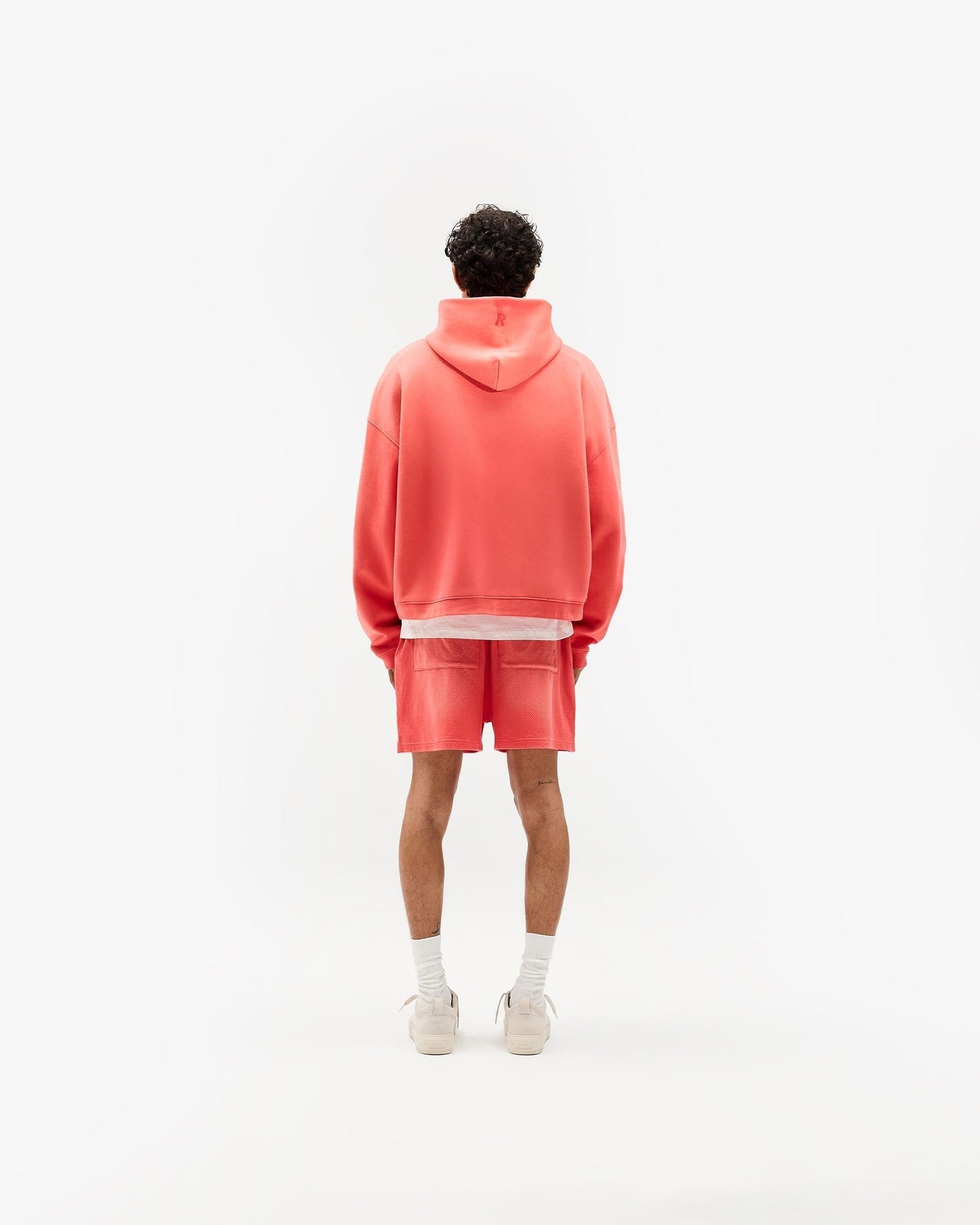 Initial Boxy Hoodie - Vintage Red
