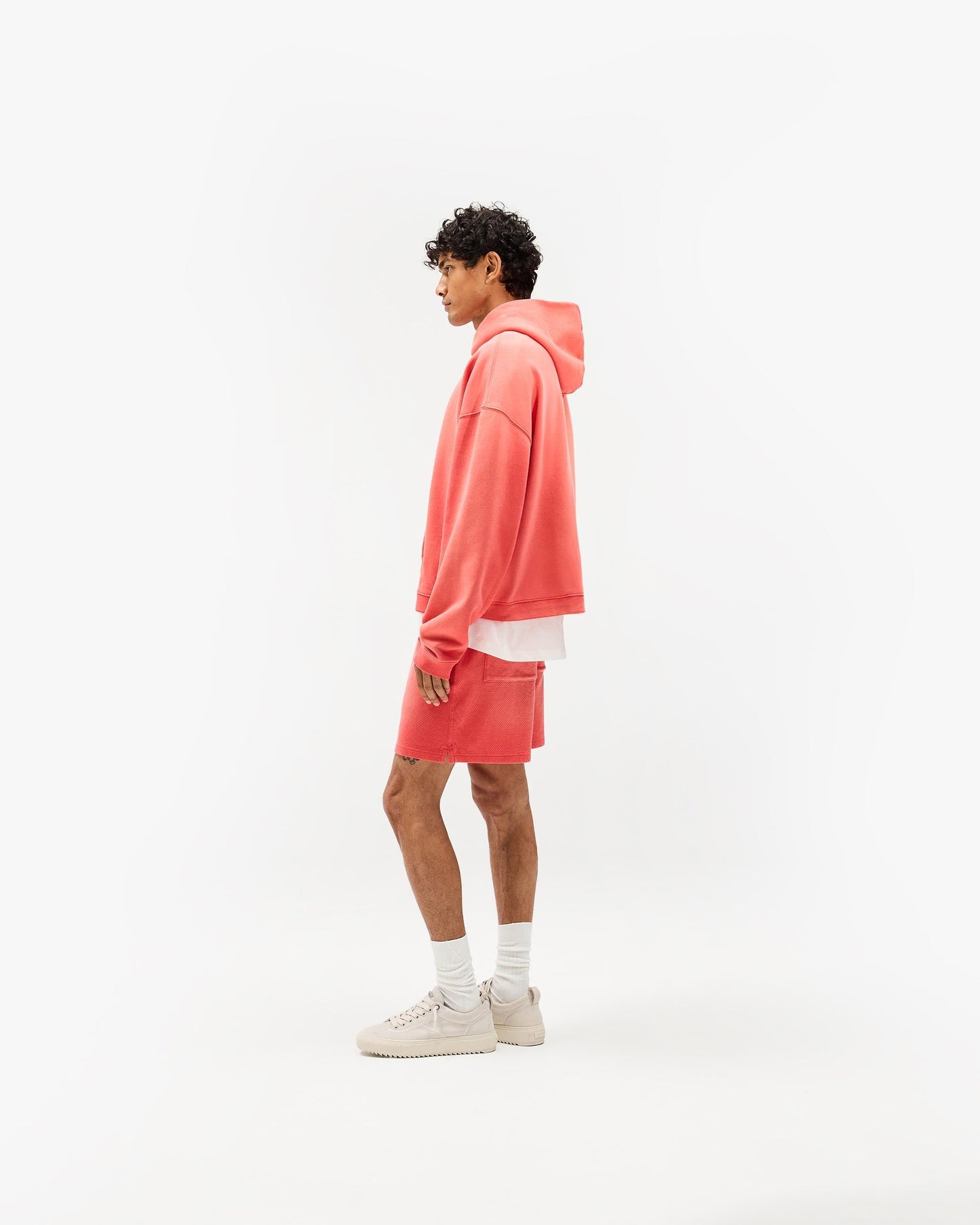 Initial Boxy Hoodie - Vintage Red