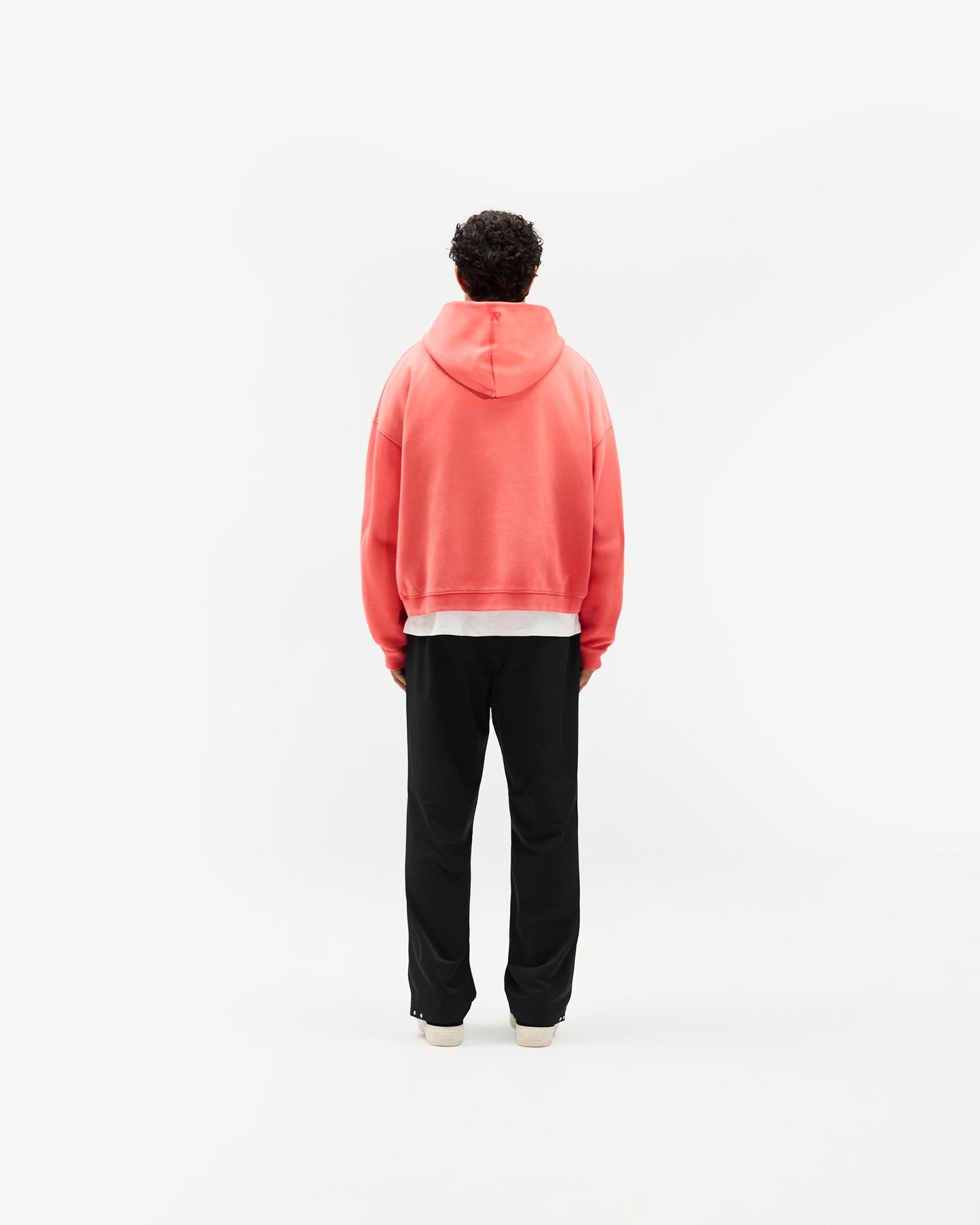 Initial Boxy Zip Through Hoodie - Vintage Red