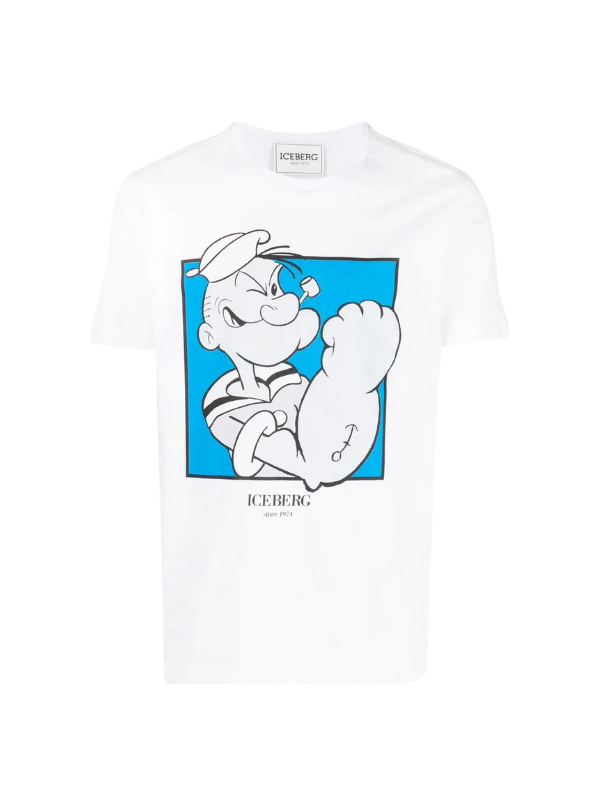 Iceberg X Popeye Men's T-shirt White Blue