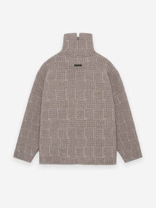 Wool Jacquard High Neck Sweater