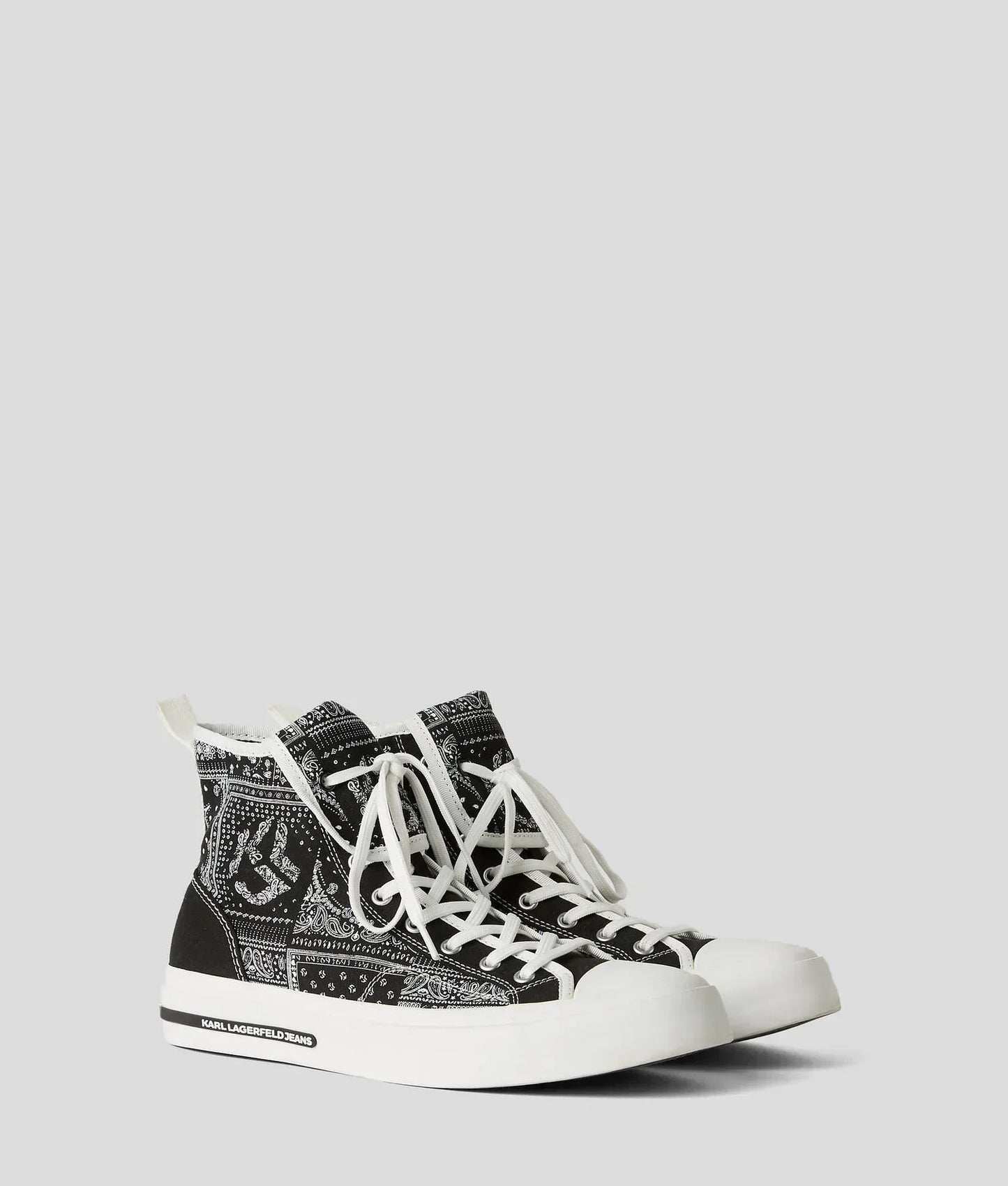 KARL LAGERFELD KLJ VULC BANDANA-PRINT HIGH-TOP SNEAKERS