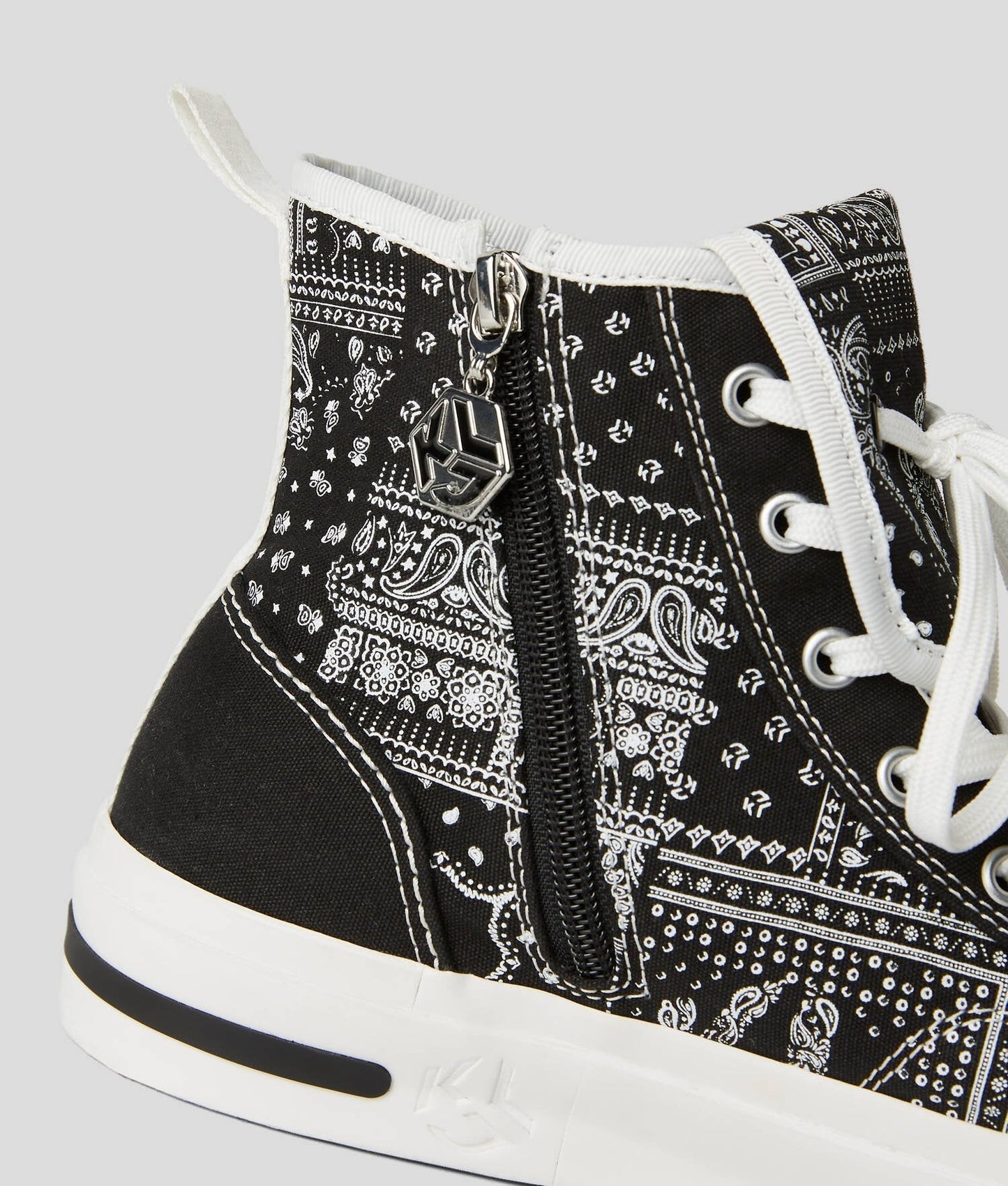 KARL LAGERFELD KLJ VULC BANDANA-PRINT HIGH-TOP SNEAKERS