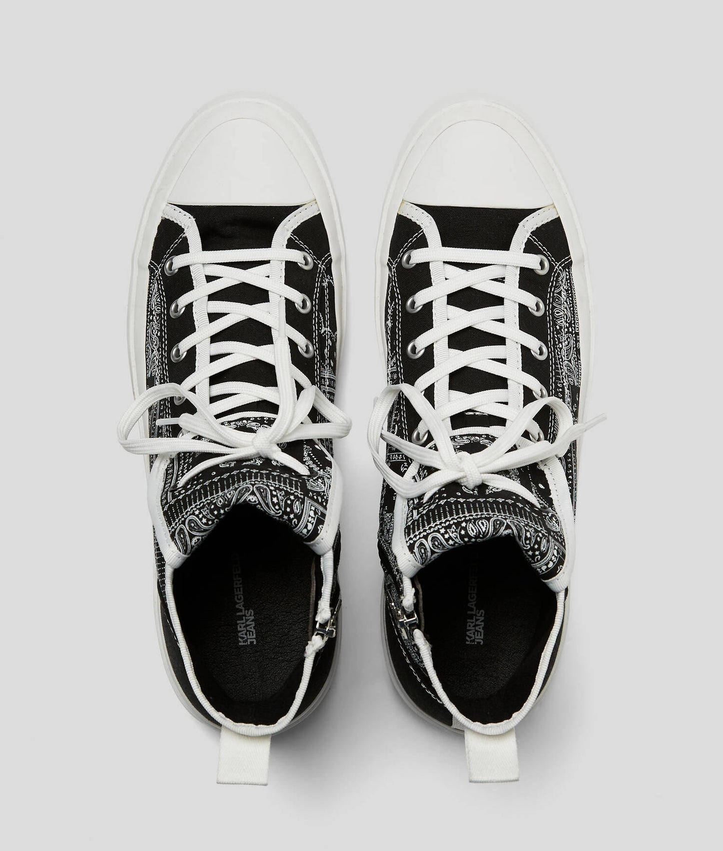 KARL LAGERFELD KLJ VULC BANDANA-PRINT HIGH-TOP SNEAKERS
