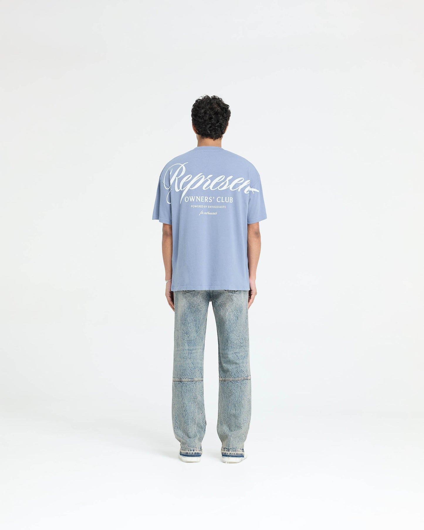 Represent Owners Club Script T-Shirt - Dusty Blue