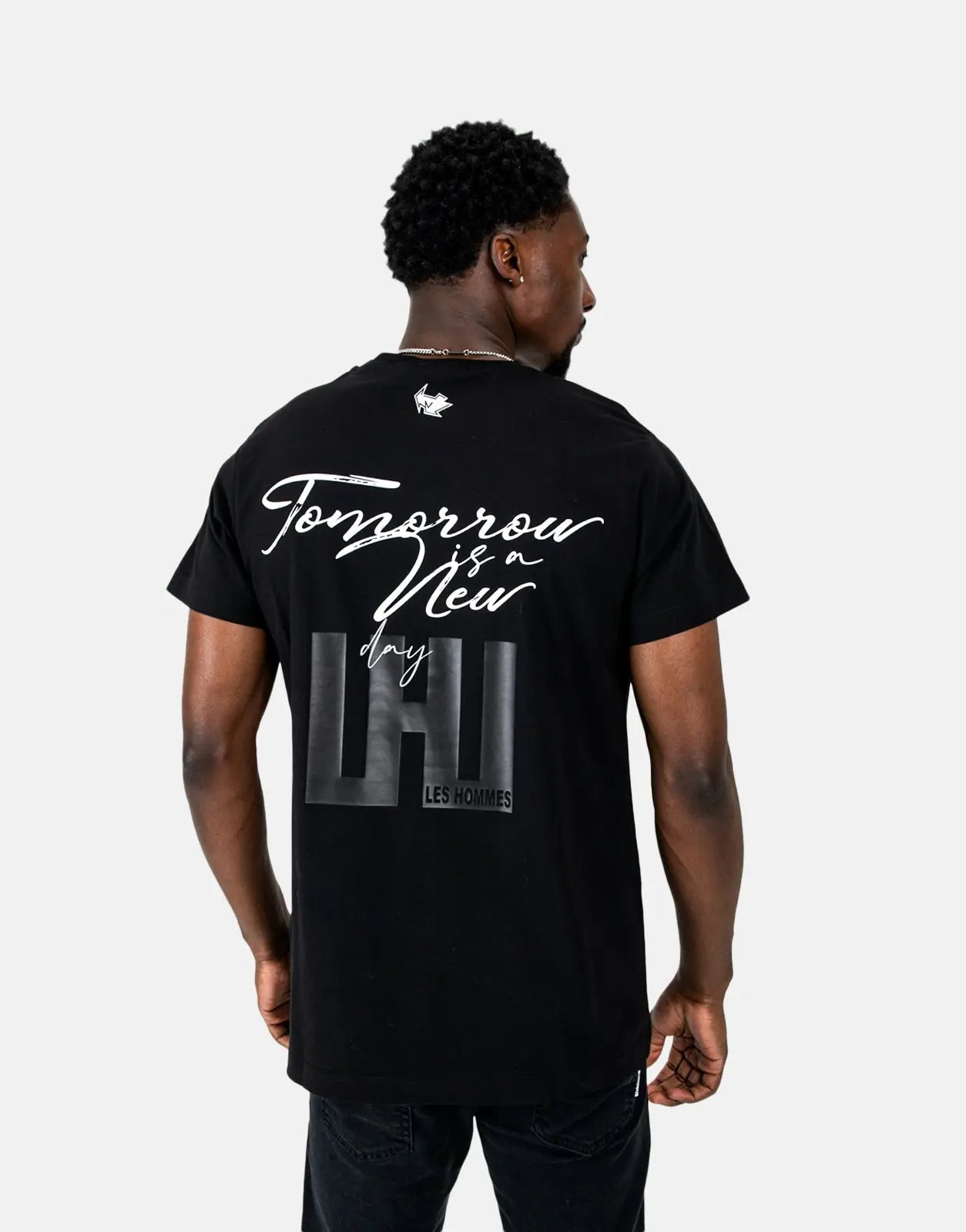 Les Hommes Box Print Black T-Shirt