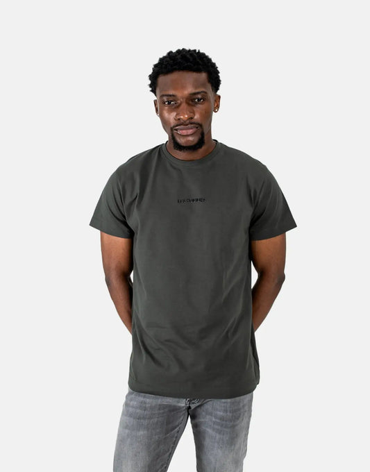 Les Hommes Centre Print Mil Green T-Shirt