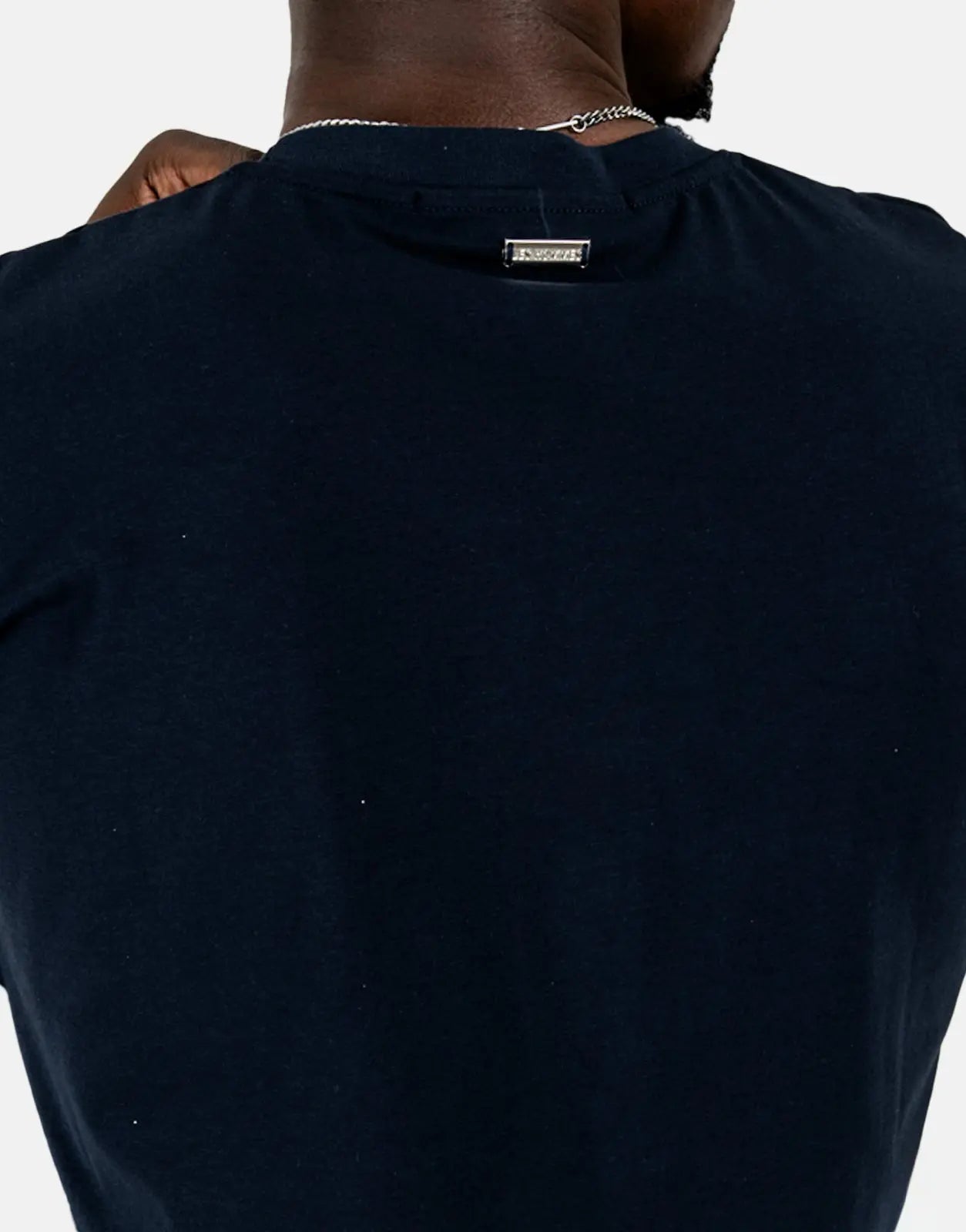 Les Hommes Glitter Print Navy T-Shirt