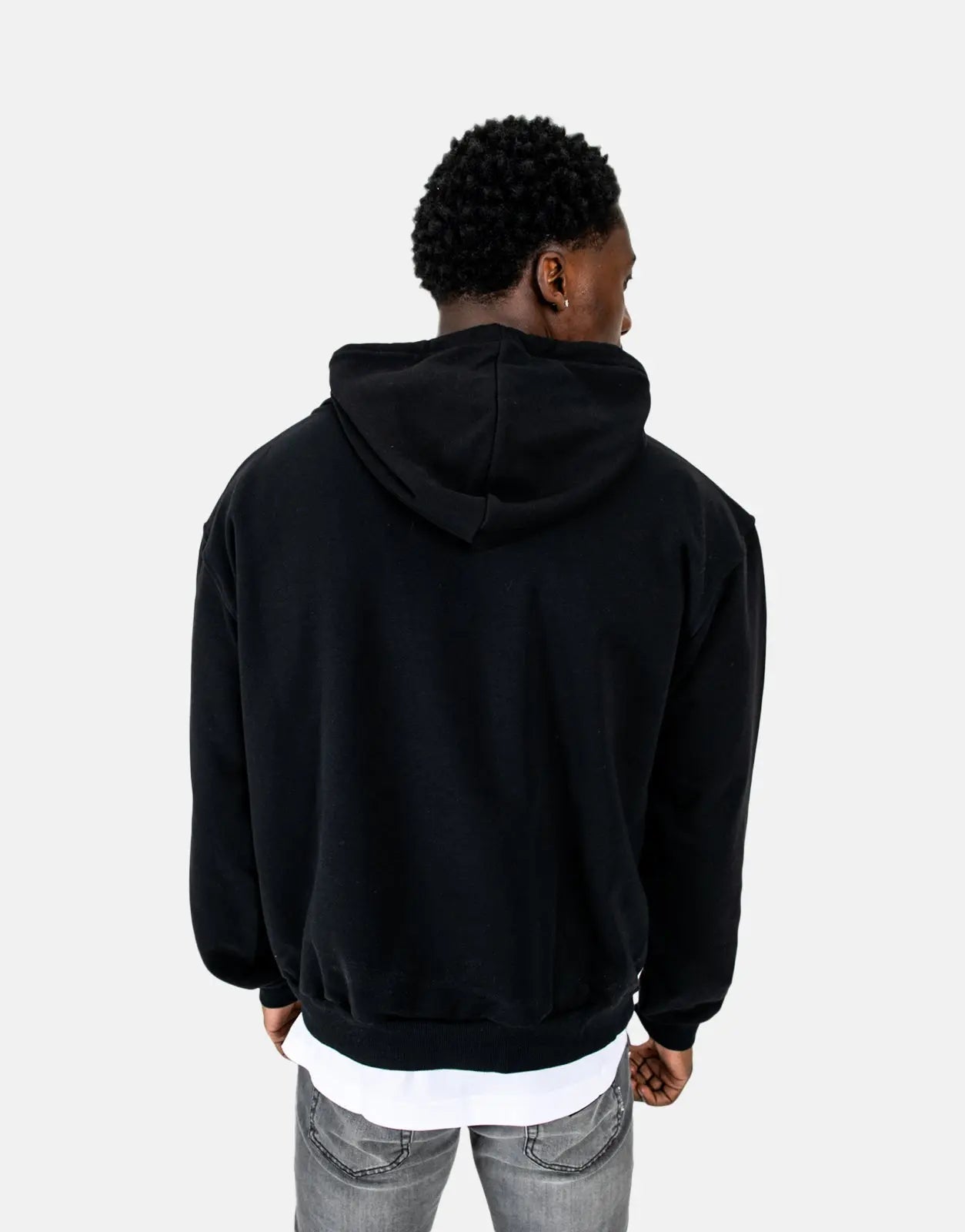 Les Hommes Graphic Hooded Black Sweatshirt