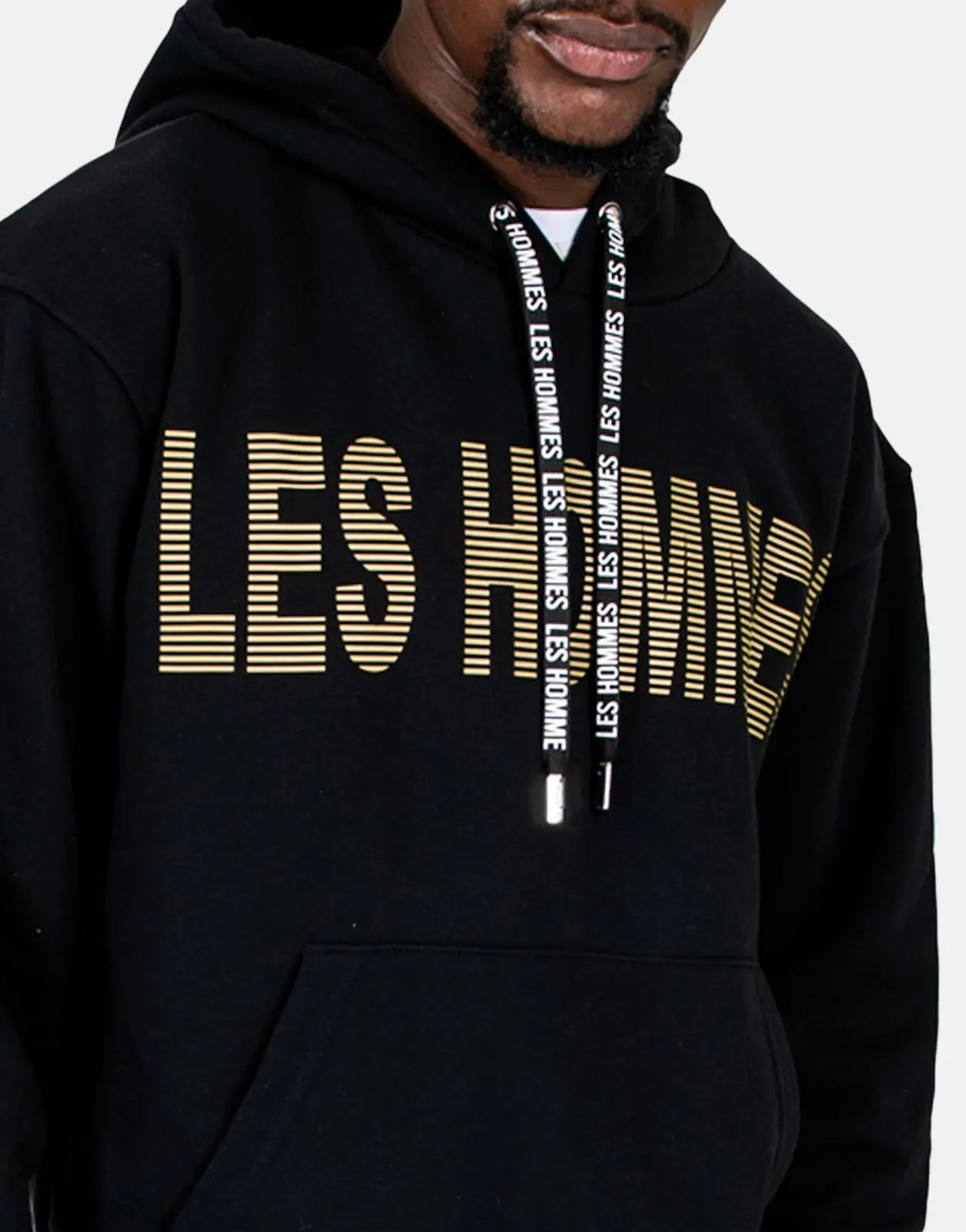 Les Hommes Graphic Hooded Black Sweatshirt