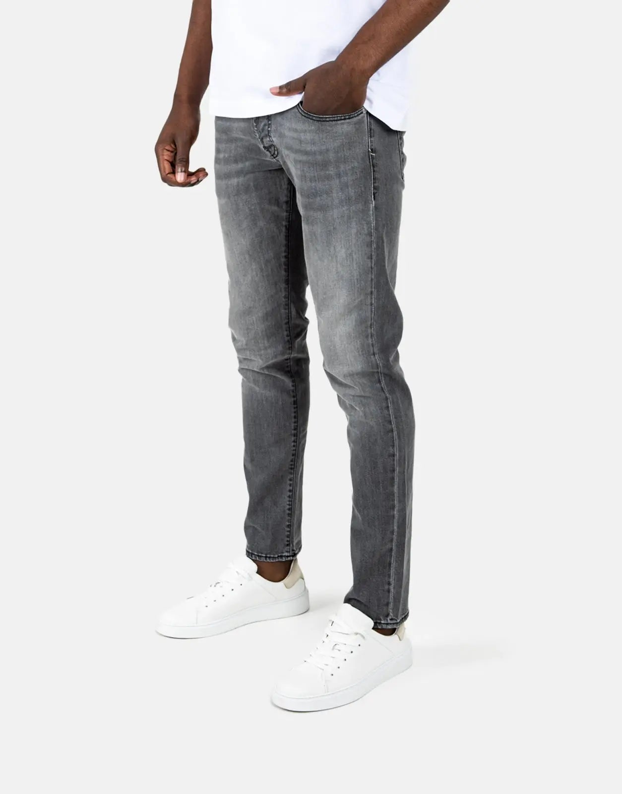 Les Hommes Grey Wash Slim Jeans
