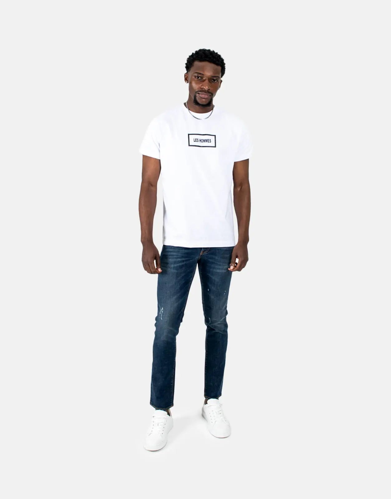 Les Hommes Mid Blue Wash Slim Jeans