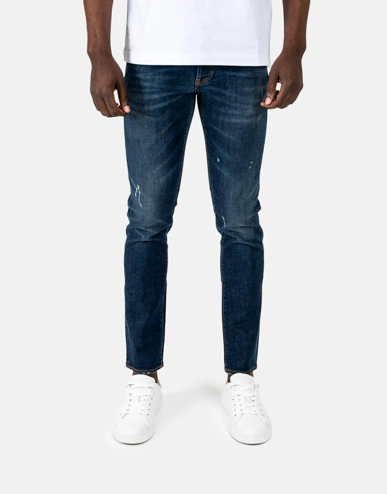 Les Hommes Mid Blue Wash Slim Jeans