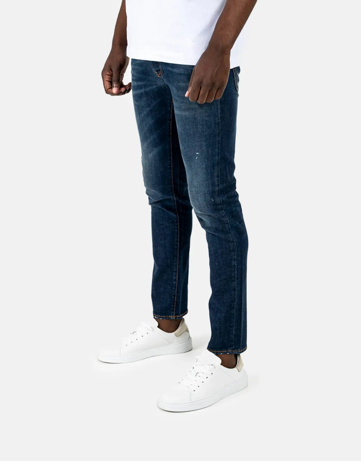 Les Hommes Mid Blue Wash Slim Jeans