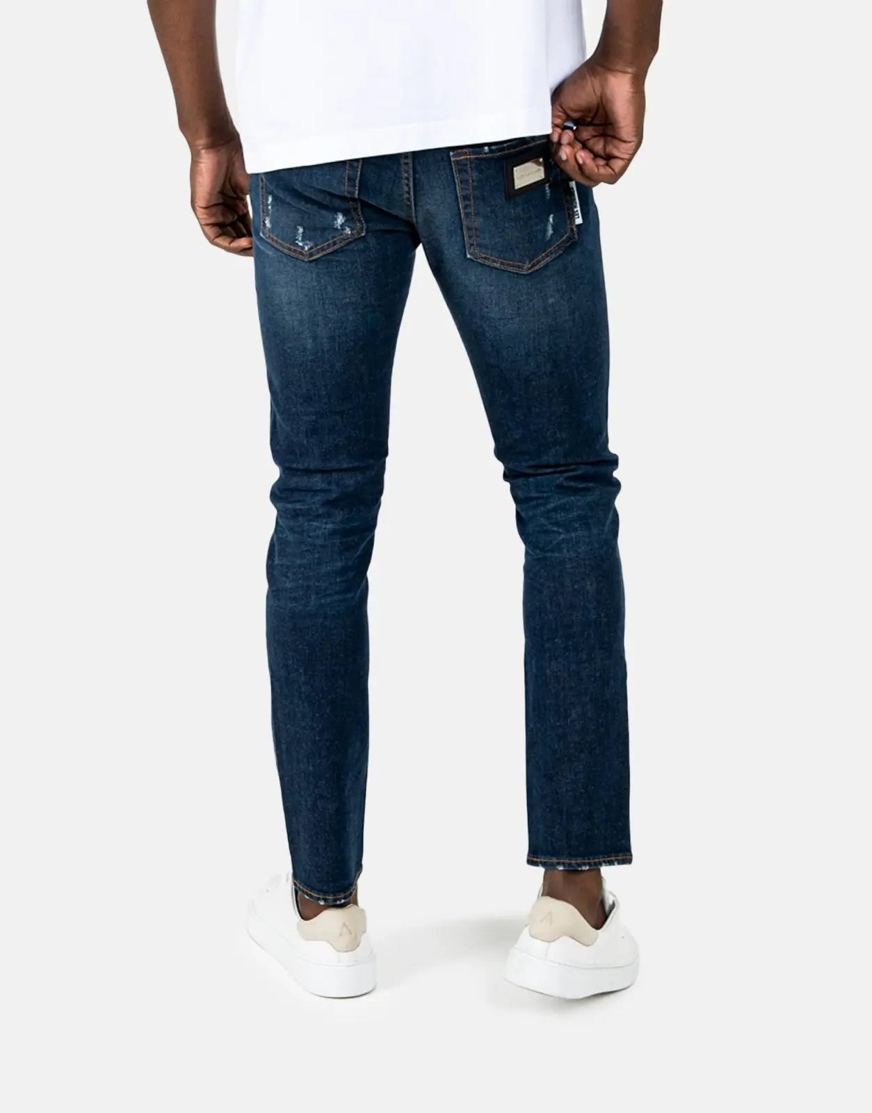 Les Hommes Mid Blue Wash Slim Jeans