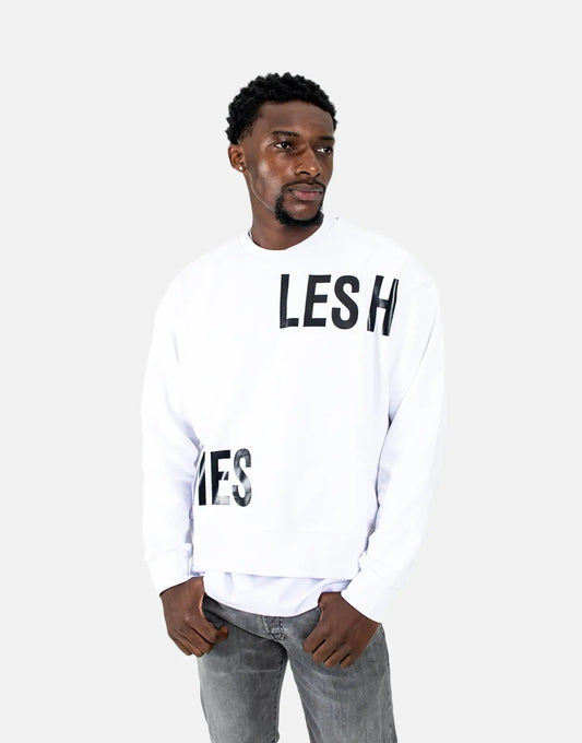 Les Hommes Multi Font White Sweatshirt