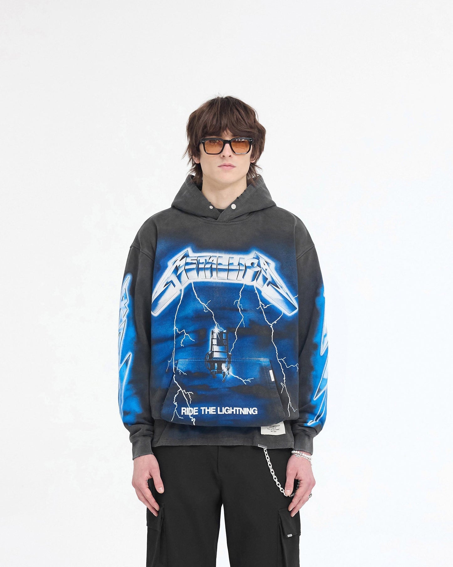 Represent X Metallica Ride The Lightning Hoodie - Vintage Grey