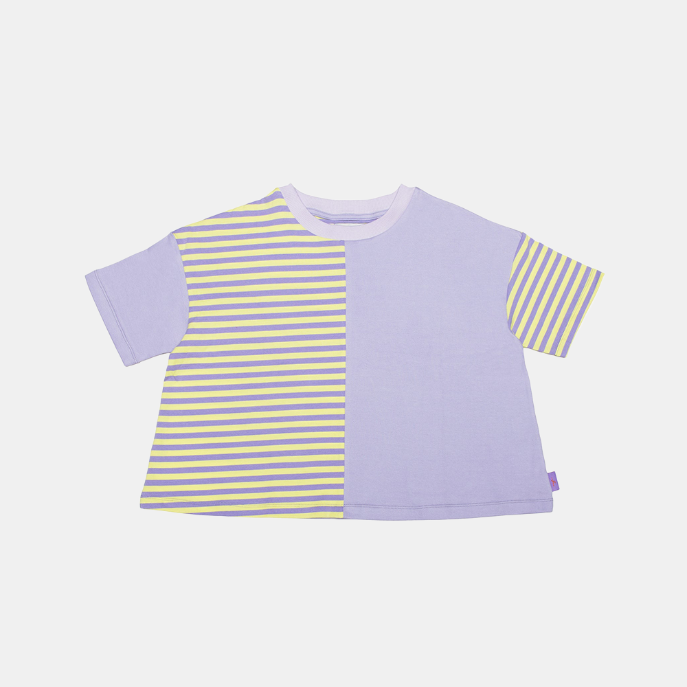 Cropped Stripe Block T-Shirt (W)