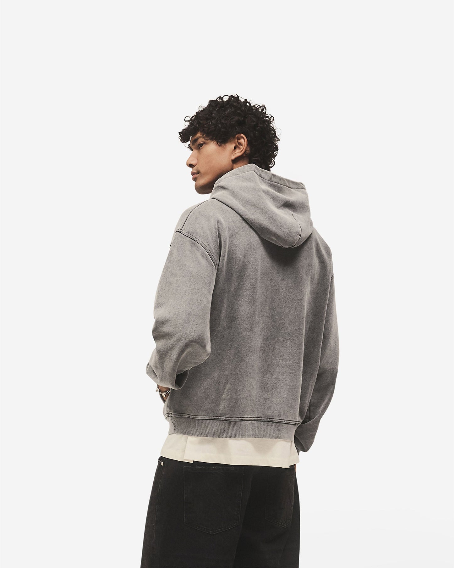 Script Logo Zip Hoodie - Vintage Grey