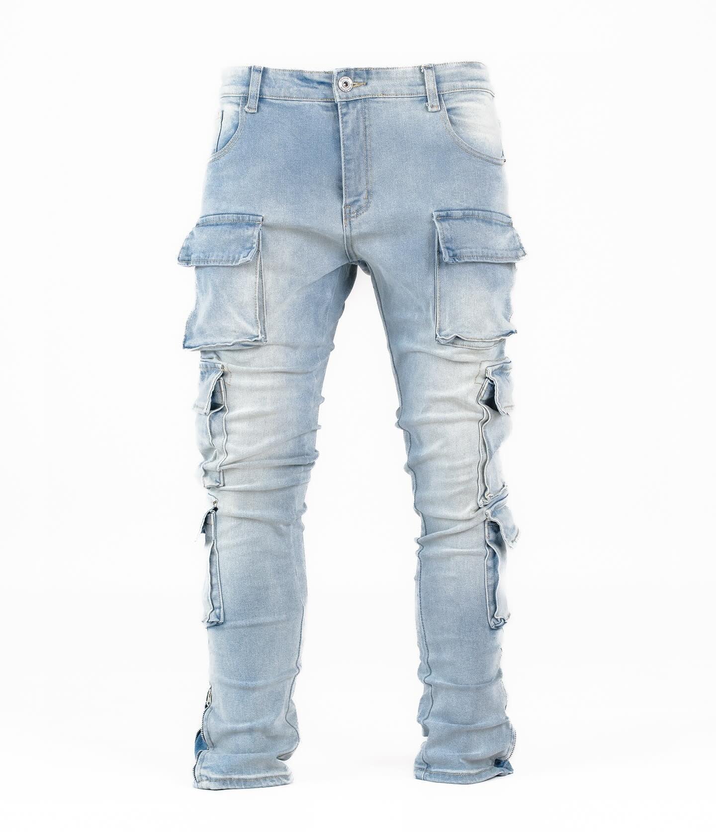 Men's Multi Pocket Cargo Denim Jeans