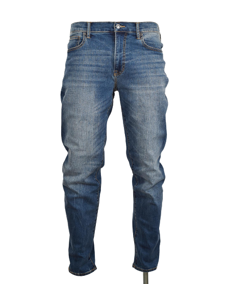 Men's Navy Blue Straight Leg Denim Jeans