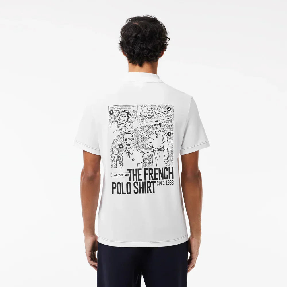 Lacoste Back and Front Print Lacoste Movement Polo Shirt