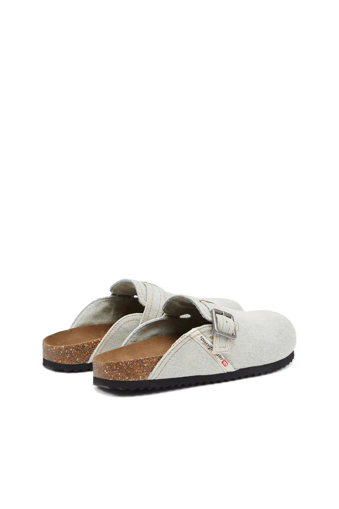 D-Woodstock-Mules in faded denim